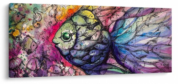 Kép - színes hal (120x50 cm)