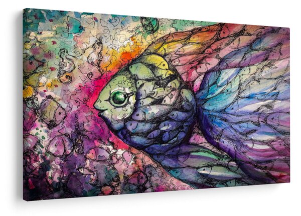 Kép - színes hal (90x60 cm)