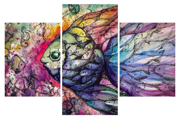 Kép - színes hal (90x60 cm)