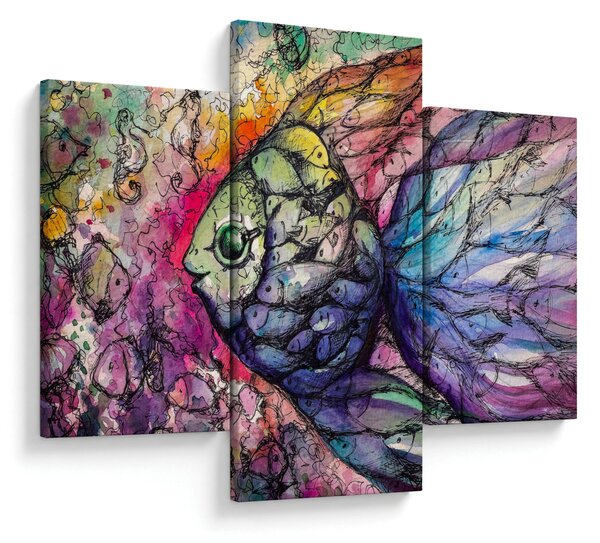 Kép - színes hal (90x60 cm)