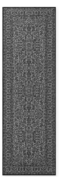 Fekete-fehér kültéri-beltéri futószőnyeg 80x250 cm Duet Kona – NORTHRUGS
