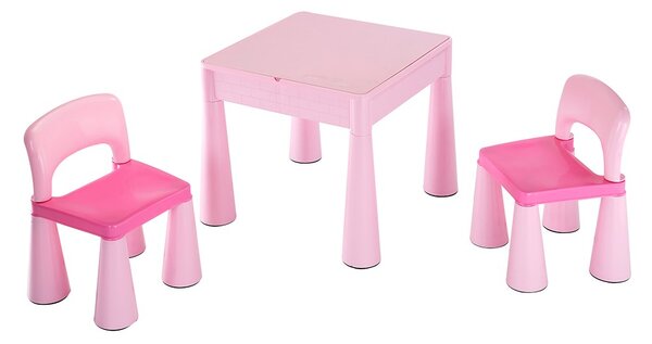 Gyerek szett NEW BABY - asztalka két székkel rózsaszín