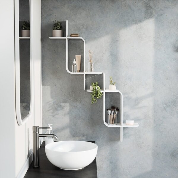 Fehér többszintes kaucsukfa fali polc 62 cm Montage – Umbra