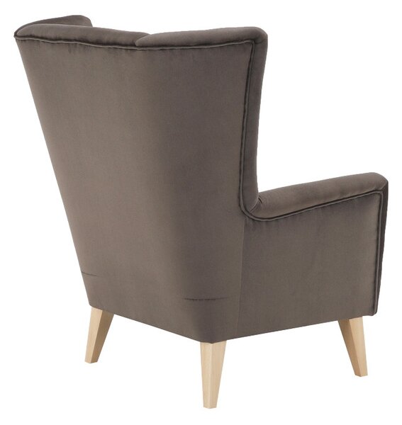 Fotel-füles, taupe-szürke-barna/bükk, RODEZA