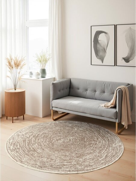 Bézs-krémszínű kerek szőnyeg ø 120 cm Gloria Cavallo – Hanse Home