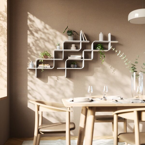 Fehér többszintes kaucsukfa fali polc 62 cm Montage – Umbra