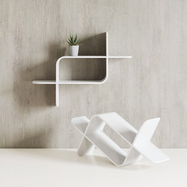 Fehér többszintes kaucsukfa fali polc 62 cm Montage – Umbra