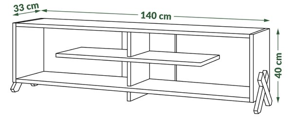 Mazzoni VIK RTV-140 TV-állvány Fehér Matt - MODERN TV-ÁLLVÁNY NAPPALIBA/SZOBÁBA