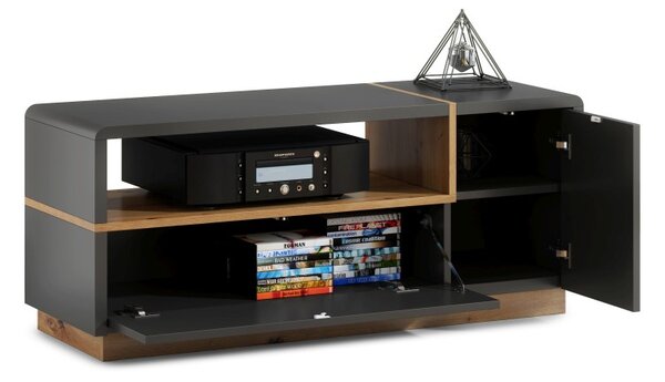 Mazzoni FOLK RTV-120 TV-állvány Antracitszürke (Sötétszürke)/ Artisan Tölgy - MODERN NAPPALIBA/SZOBÁBA