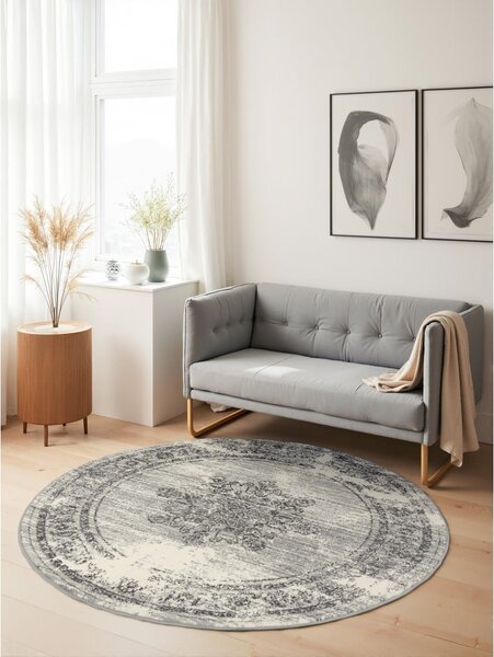 Szürke-krémszínű kerek szőnyeg ø 120 cm Gloria Lydia – Hanse Home