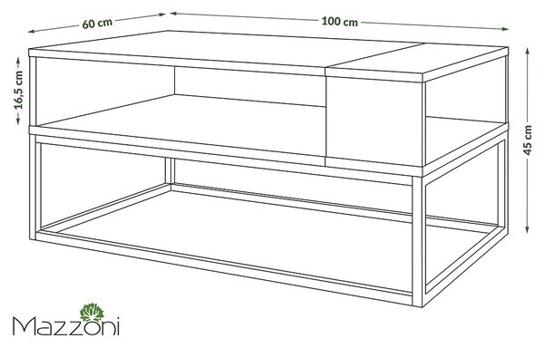 Mazzoni LYNX Sonoma Tölgy/Fehér Matt - MODERN LOFT DOHÁNYZÓASZTAL