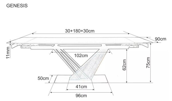Genesis bővíthető étkezőasztal 160-220 cm