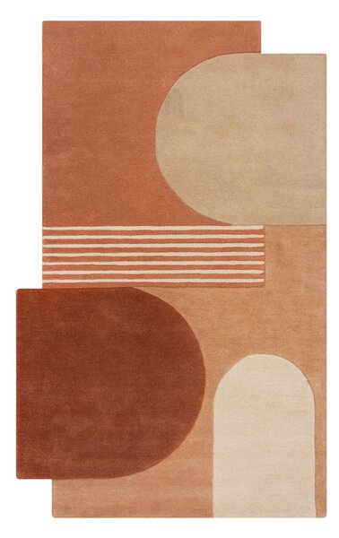 Terrakotta színű kézi szövésű gyapjú szőnyeg 150x240 cm Lozenge Terracotta – Flair Rugs