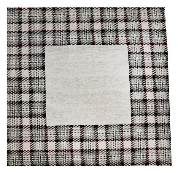 Gobelin asztalterítő Tartán bezs 90x90 cm Chenille IT025