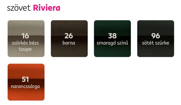 Kinyitható 2-es ülés, világosszürke szövet Riviera, ALANA