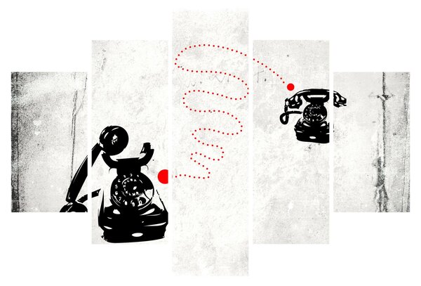 Kép - Telefon rajza Banksy stílusában (150x105 cm)