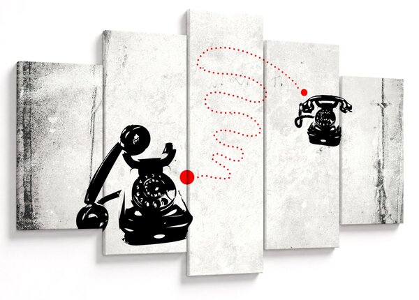 Kép - Telefon rajza Banksy stílusában (150x105 cm)