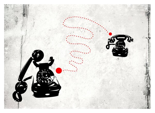 Kép - Telefon rajza Banksy stílusában (70x50 cm)