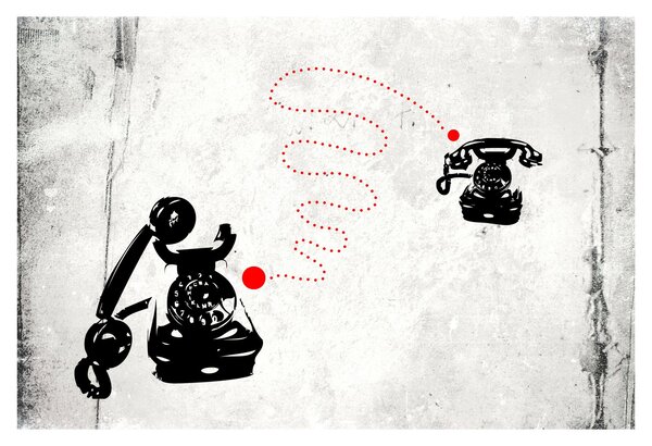 Kép - Telefon rajza Banksy stílusában (90x60 cm)