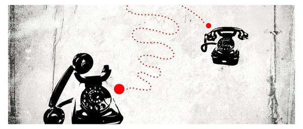 Kép - Telefon rajza Banksy stílusában (120x50 cm)