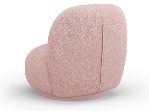 Világos rózsaszín buklé fotel Chuck – Micadoni Home