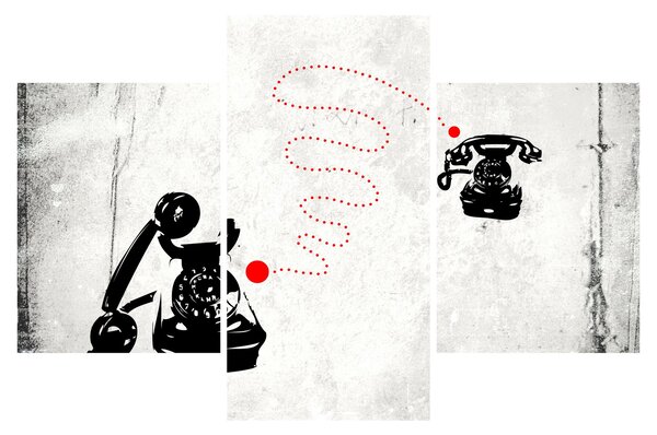 Kép - Telefon rajza Banksy stílusában (90x60 cm)