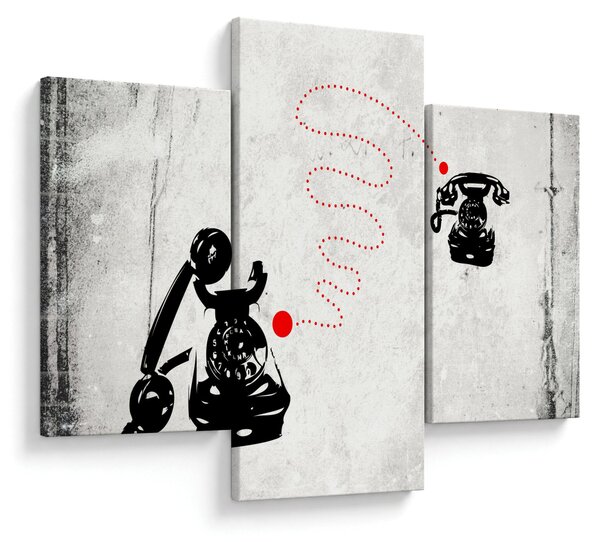 Kép - Telefon rajza Banksy stílusában (90x60 cm)