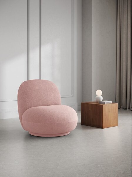 Világos rózsaszín buklé fotel Chuck – Micadoni Home