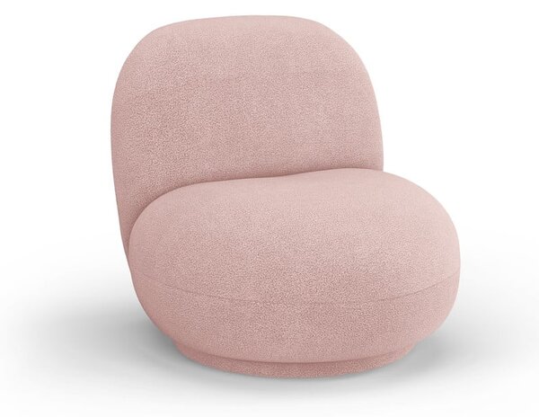 Világos rózsaszín buklé fotel Chuck – Micadoni Home