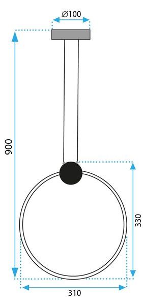 Mennyezeti lámpa LED APP1394-CP OLD GOLD 30cm