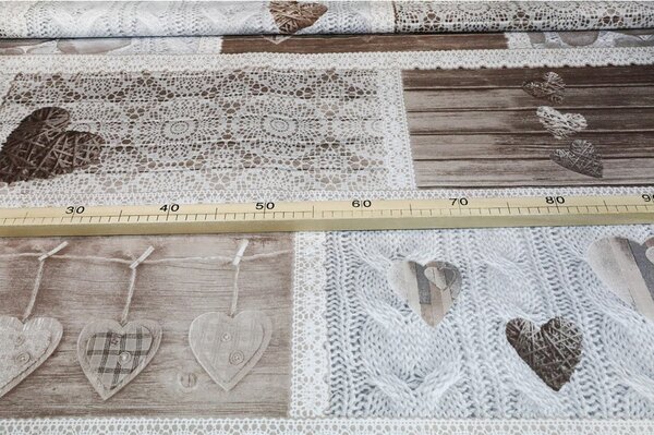 Pamut szövet Shabby love bézs, h. 145 cm