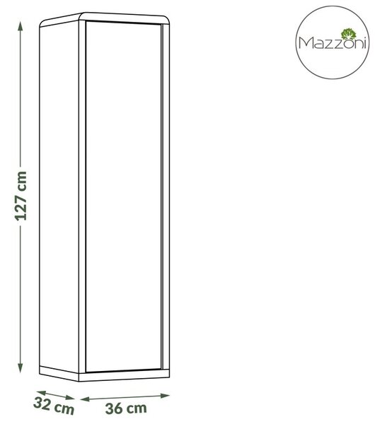 Mazzoni FOLK SW-36 függő szekrény Antracitszürke (Sötétszürke)/Artisan Tölgy - MODERN NAPPALIBA/SZOBÁBA