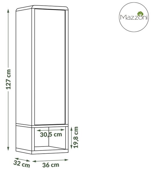 Mazzoni FOLK SWP-36 függő szekrény polccal Antracitszürke (Sötétszürke)/Artisan Tölgy - MODERN NAPPALIBA/SZOBÁBA