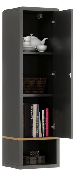 Mazzoni FOLK SWP-36 függő szekrény polccal Antracitszürke (Sötétszürke)/Artisan Tölgy - MODERN NAPPALIBA/SZOBÁBA