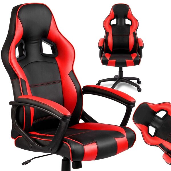 Sofotel Surmo Gamerszék, állítható ülésmagasság, 128x70cm - Fekete, Piros