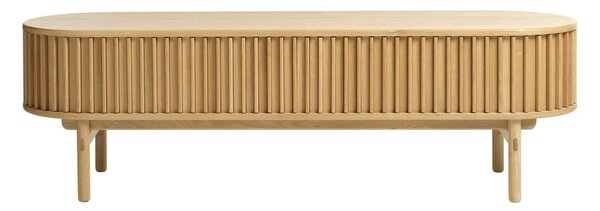 Natúr színű TV-állvány tölgyfa dekorral 160x48 cm Carno – Unique Furniture