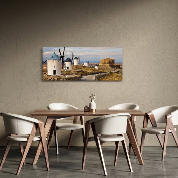 Kép - Consuegra szélmalmai, Spanyolország (120x50 cm)