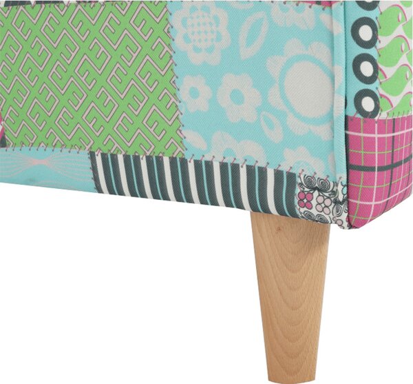Füles fotel, szövet patchwork, CHARLOT