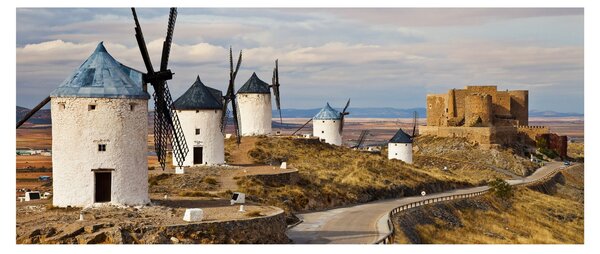Kép - Consuegra szélmalmai, Spanyolország (120x50 cm)