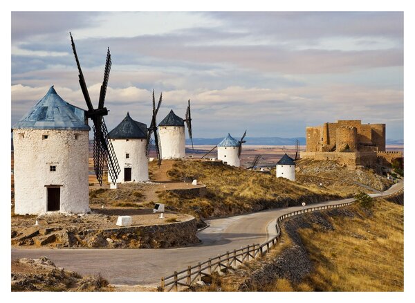 Kép - Consuegra szélmalmai, Spanyolország (70x50 cm)
