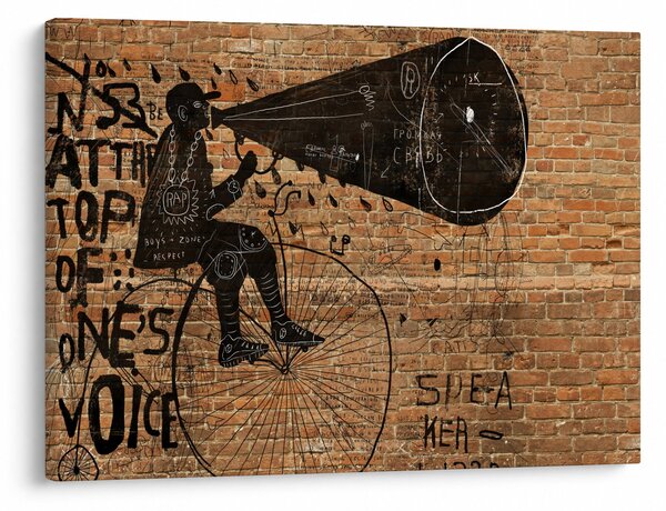 Kép - Férfi kerékpáron Banksy stílusában (70x50 cm)