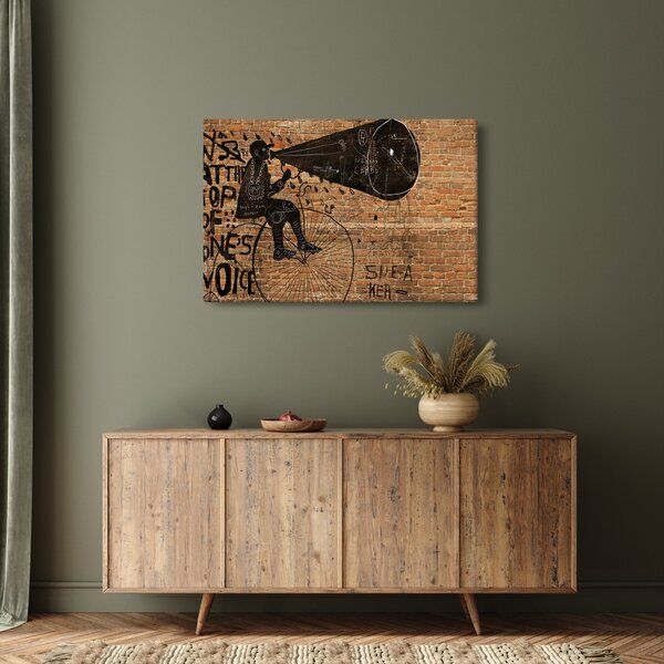 Kép - Férfi kerékpáron Banksy stílusában (90x60 cm)