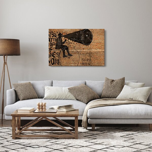 Kép - Férfi kerékpáron Banksy stílusában (90x60 cm)
