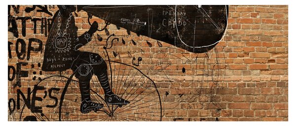Kép - Férfi kerékpáron Banksy stílusában (120x50 cm)