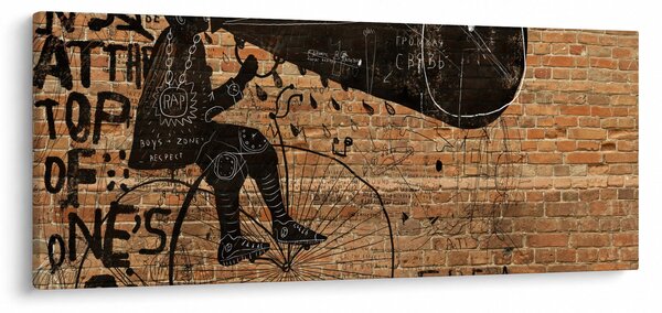 Kép - Férfi kerékpáron Banksy stílusában (120x50 cm)