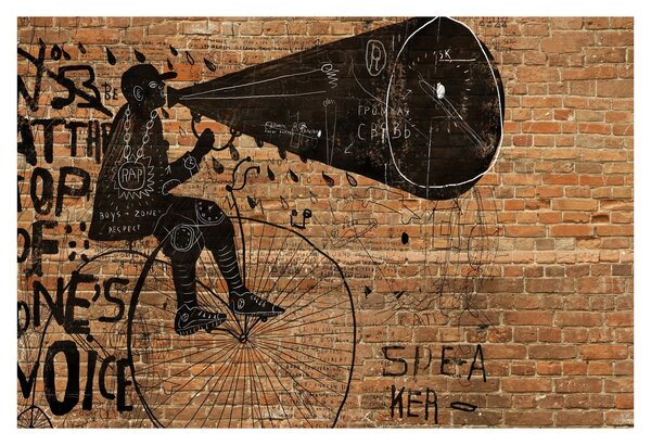 Kép - Férfi kerékpáron Banksy stílusában (90x60 cm)