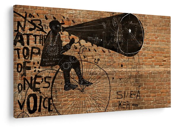 Kép - Férfi kerékpáron Banksy stílusában (90x60 cm)
