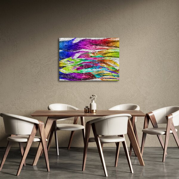 Kép - Téglafal színes lángokkal (70x50 cm)