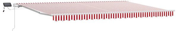 Behúzható napellenző Piros és Fehér 500 × 350 cm