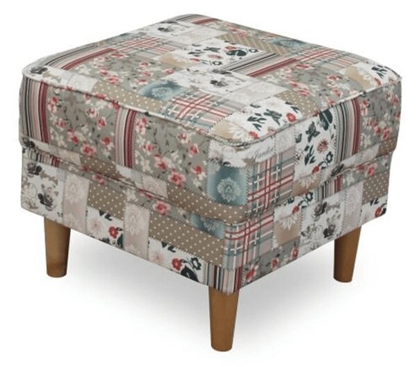 Füles fotel puffal, szövet patchwork Viorica 1, ASTRID